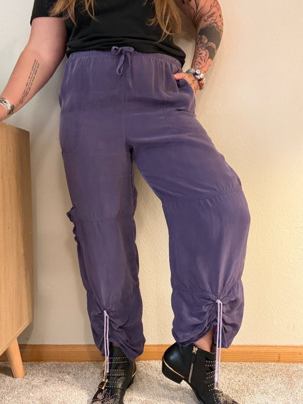 Vintage Y2K Monika Turtle Purple Crop Joggers Pants